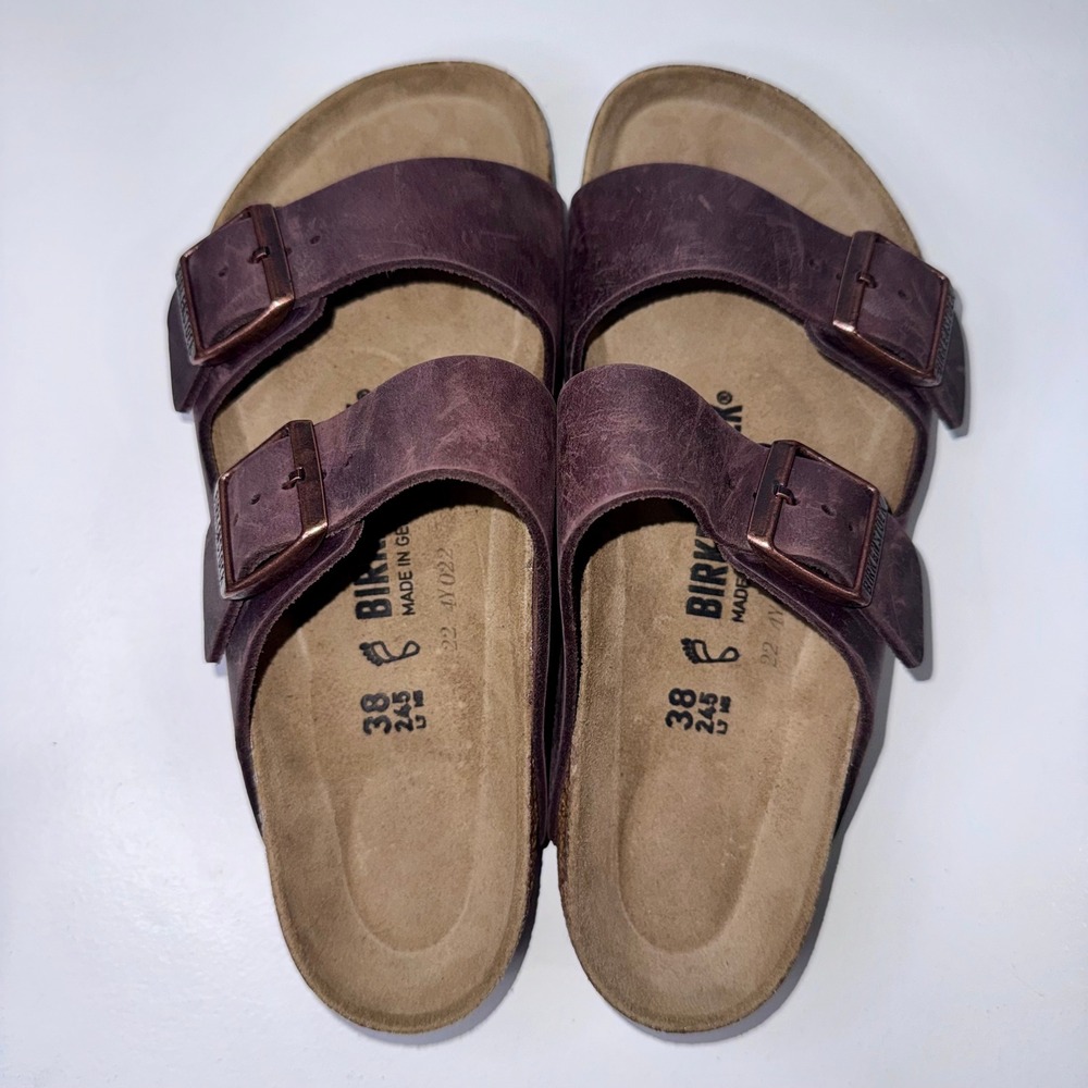 NEW Birkenstock Arizona Oiled Leather Habana Sandals EU38